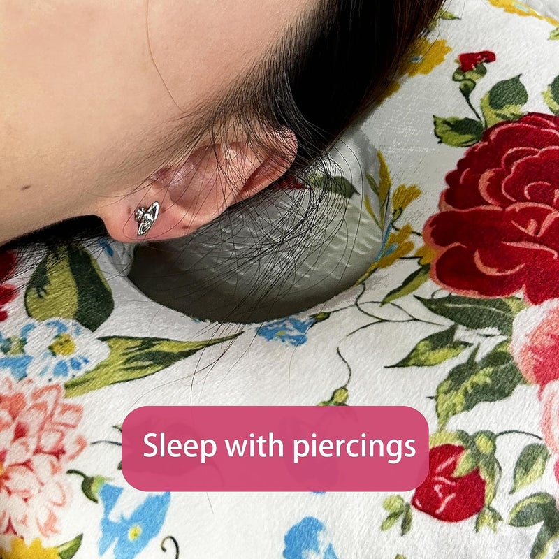 BVOKQUC Ear Piercing Pillow for Side Sleepers Pillows with Holes for Ear Pain,Donut Pillow for Ear Side Sleeping Pillow for Adults CNH Ear Pain Relief Pressure Sores Ear Pillow with Hole in Center - Image 2